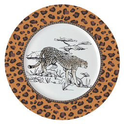 Show details for Assiette plate Porcelaine
Gamme TANGANYIKA
Ø 27 cm
Coloris Blanc-marron
Décor Panthère Picture of Assiette plate Porcelaine
Gamme TANGANYIKA
Ø 27 cm
Coloris Blanc-marron
Décor Panthère