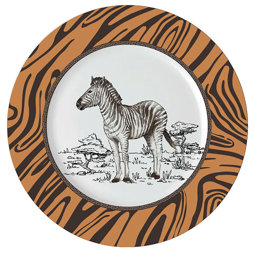 Show details for Assiette plate Porcelaine
Gamme TANGANYIKA
Ø 27 cm
Coloris Blanc-marron
Décor Zèbre Picture of Assiette plate Porcelaine
Gamme TANGANYIKA
Ø 27 cm
Coloris Blanc-marron
Décor Zèbre