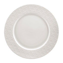 Show details for Assiette Plate Ø 27 cm Modèle CALAIS CAUDRY - Porcelaine Coloris Blanc - Décor Dentelle Fleurie Picture of Assiette Plate Ø 27 cm Modèle CALAIS CAUDRY - Porcelaine Coloris Blanc - Décor Dentelle Fleurie