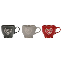 Show details for Tasse 23 cl Grès Gamme COEUR ROMANTIQU EØ 8.5 cm H 7.5 cm 3 Assortiments Décor Romanesque Picture of Tasse 23 cl Grès Gamme COEUR ROMANTIQU EØ 8.5 cm H 7.5 cm 3 Assortiments Décor Romanesque