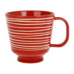 Show details for Mug 31 cl Grès Gamme LES BOBINES DE CALABRES Ø 9 cm H 9 cm Coloris Rouge Décor Relief Picture of Mug 31 cl Grès Gamme LES BOBINES DE CALABRES Ø 9 cm H 9 cm Coloris Rouge Décor Relief