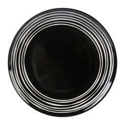 Show details for Assiette plate Grès Gamme LES BOBINES DE CALABRES Ø 26.5 cm Coloris Noir Décor Relief Picture of Assiette plate Grès Gamme LES BOBINES DE CALABRES Ø 26.5 cm Coloris Noir Décor Relief