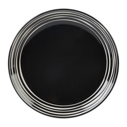 Show details for Assiette à dessert Grès Gamme LES BOBINES DE CALABRES Ø 20.5 cm Coloris Noir Décor Relief Picture of Assiette à dessert Grès Gamme LES BOBINES DE CALABRES Ø 20.5 cm Coloris Noir Décor Relief