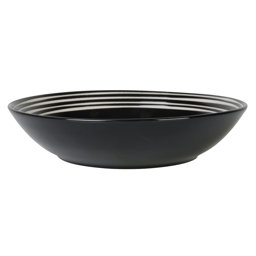 Show details for Assiette creuse Grès Gamme LES BOBINES DE CALABRES Ø 21.5 cm Coloris Noir Décor Rayures Picture of Assiette creuse Grès Gamme LES BOBINES DE CALABRES Ø 21.5 cm Coloris Noir Décor Rayures