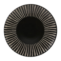 Show details for Assiette plate New Bone Gamme IRIS Ø 27 cm Coloris Noir Décor Embossé Picture of Assiette plate New Bone Gamme IRIS Ø 27 cm Coloris Noir Décor Embossé