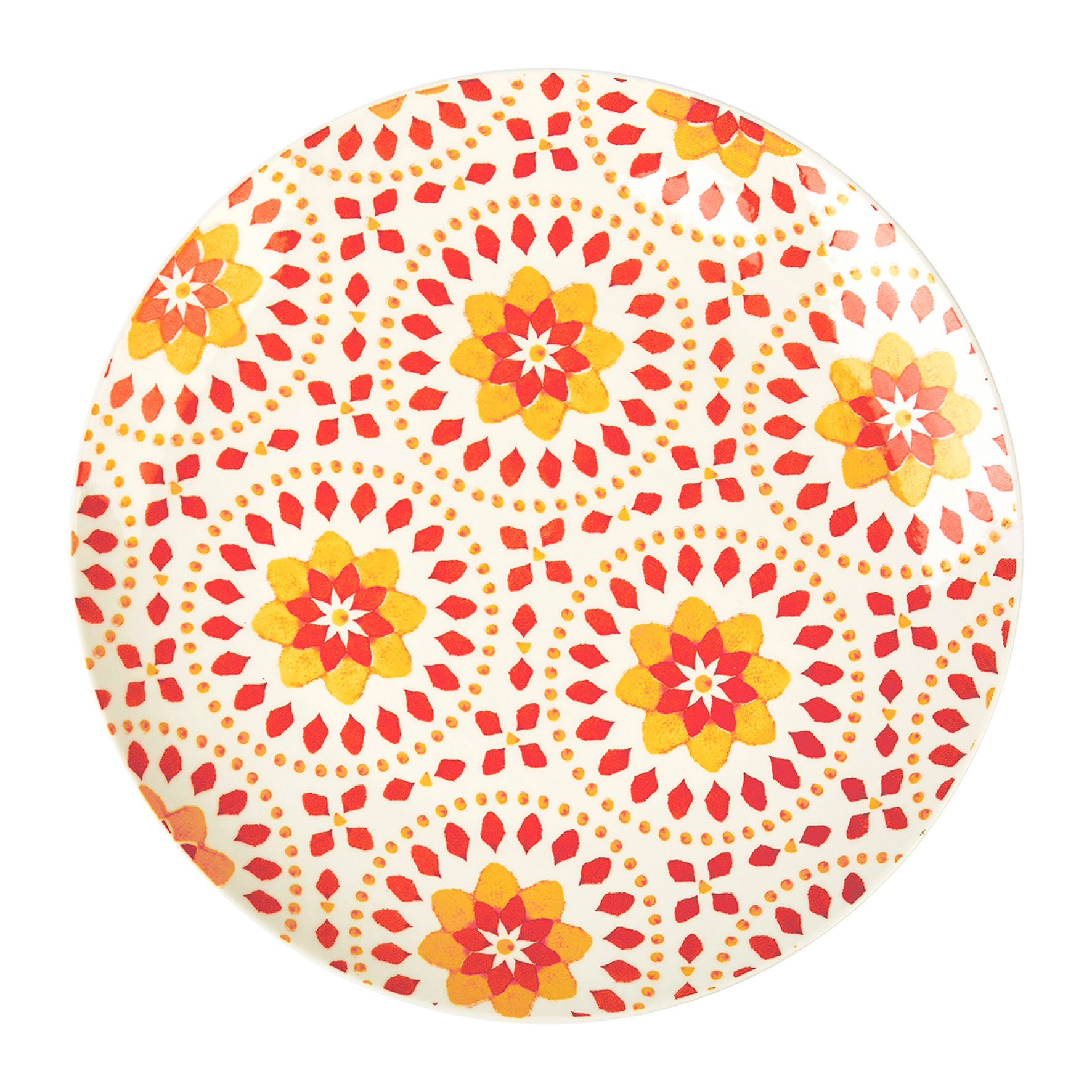 Picture of Assiette plate Porcelaine Gamme SURYA Ø 26.5 cm Coloris Noir-rouge
