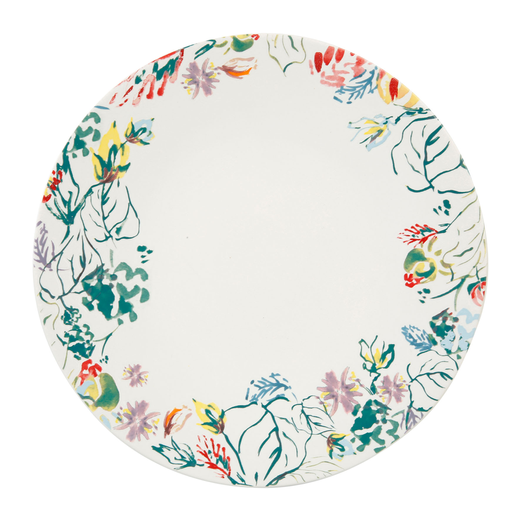 Picture of Assiette Plate Ø 27 cm en Grés - Collection A TRAVERS CHAMPS - Décor Floral Multicolore