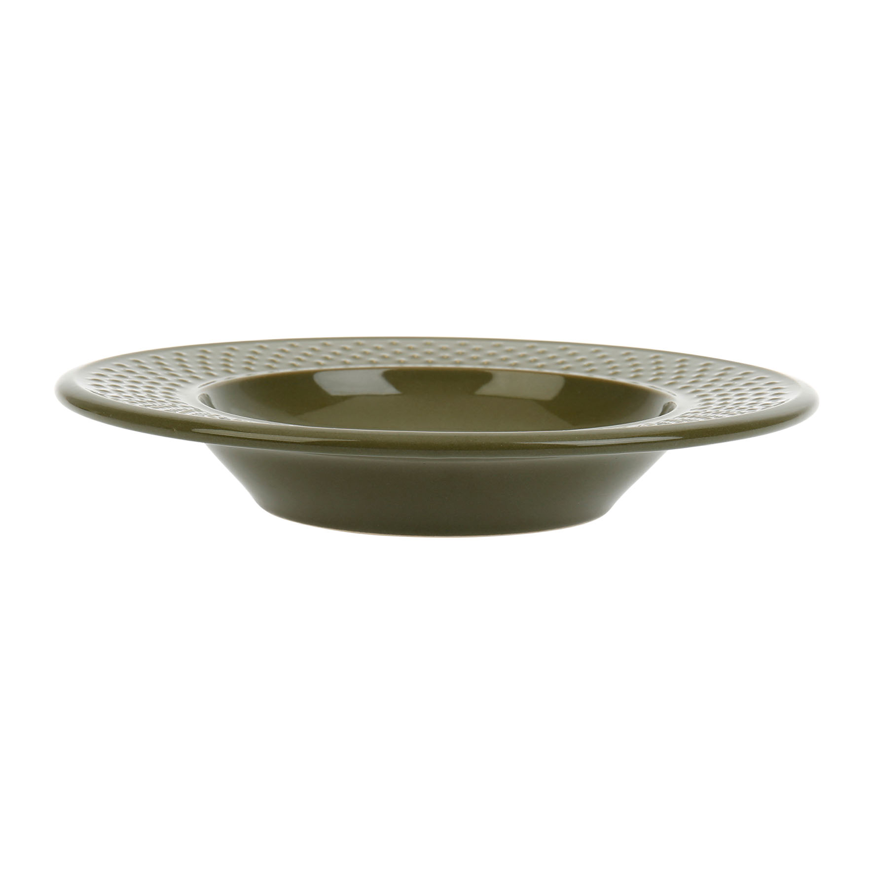 Picture of Assiette Creuse Modèle Grain de Riz - Faïence Kaki - Ø 22,5 cm