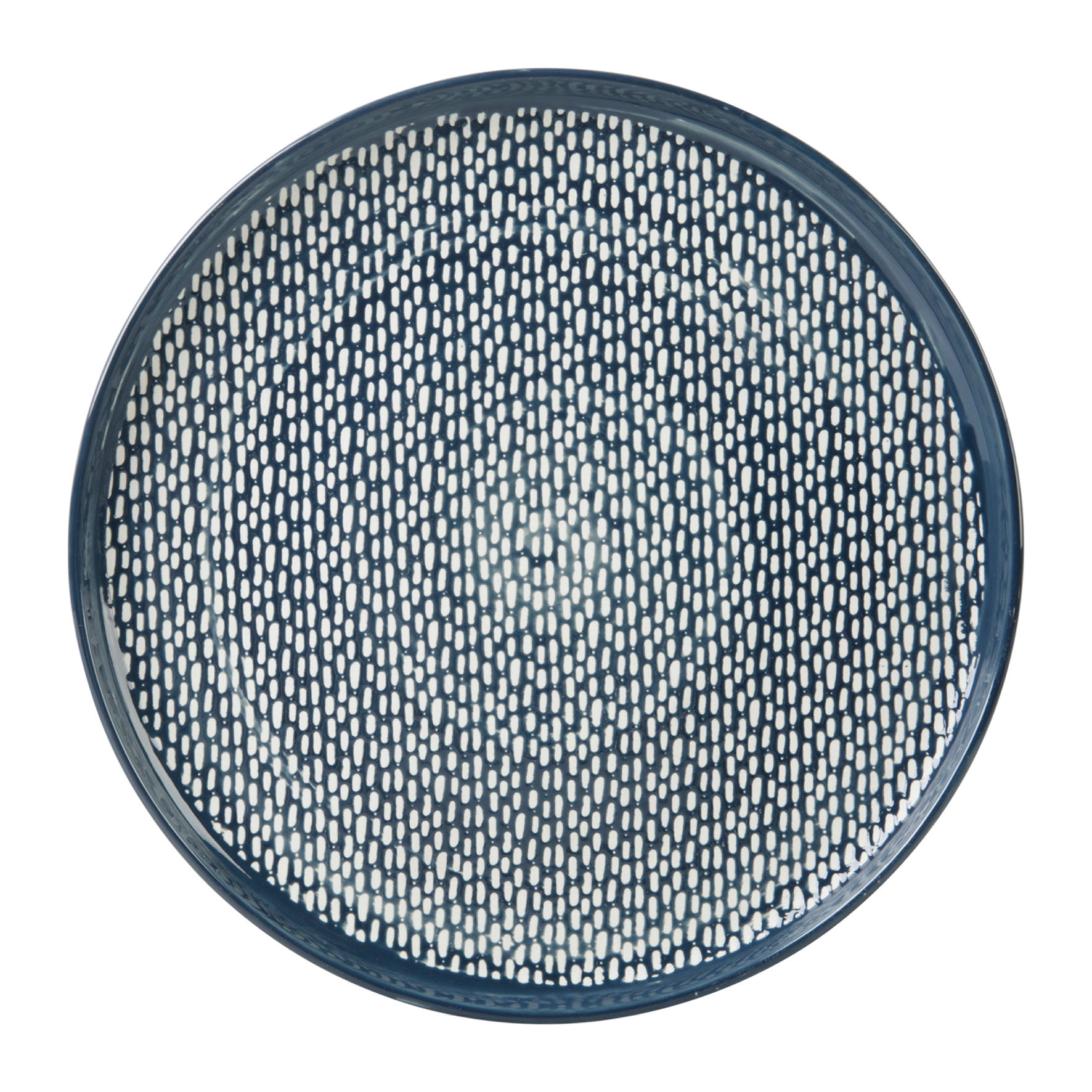 Picture of Assiette plate Grès Gamme SUIVEZ L'ARTISTEØ 27 cm Coloris Bleu Décor Pas