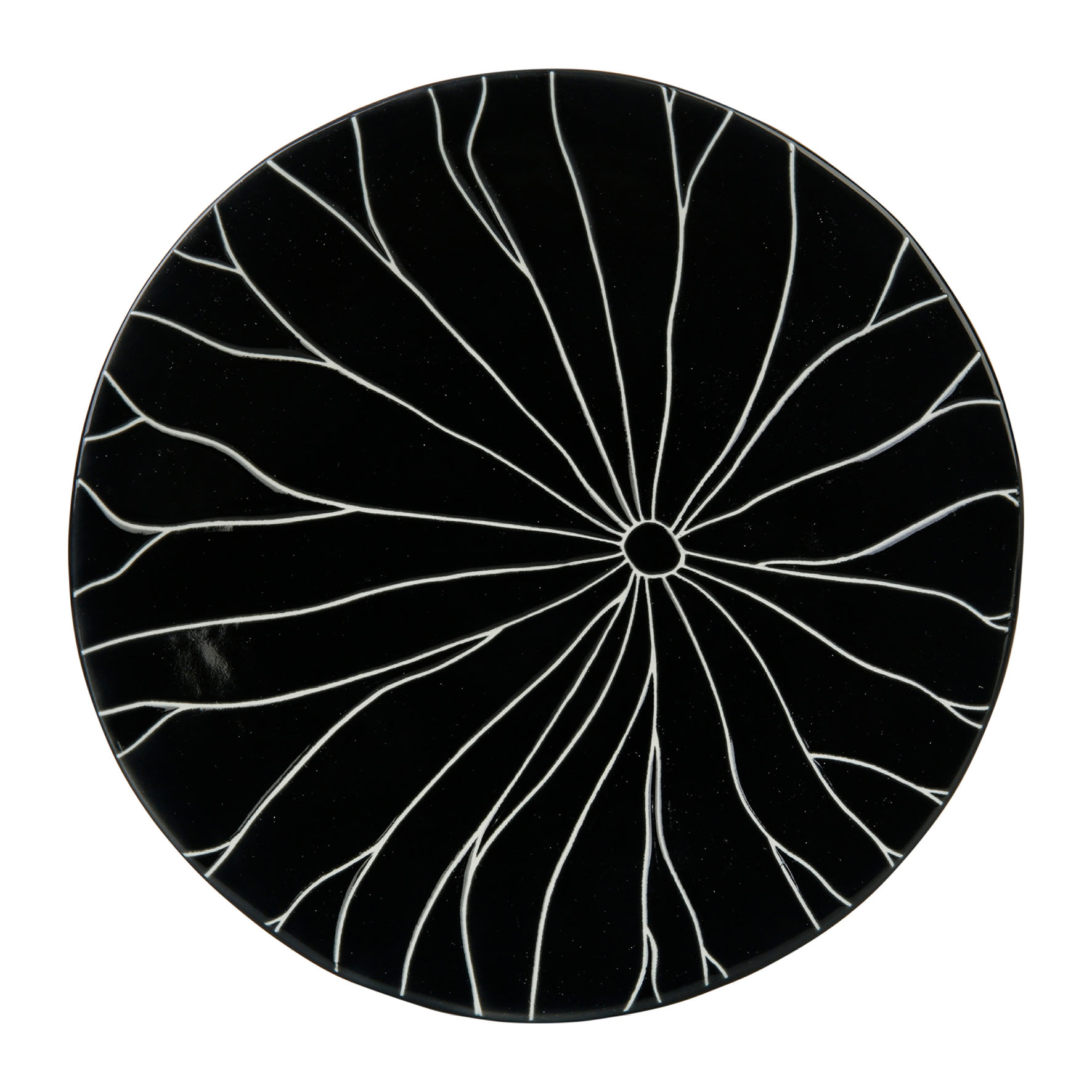 Picture of Assiette à dessert Grès Gamme DAHLIA NOIR Ø 20 cm Coloris Noir Décor Lotus