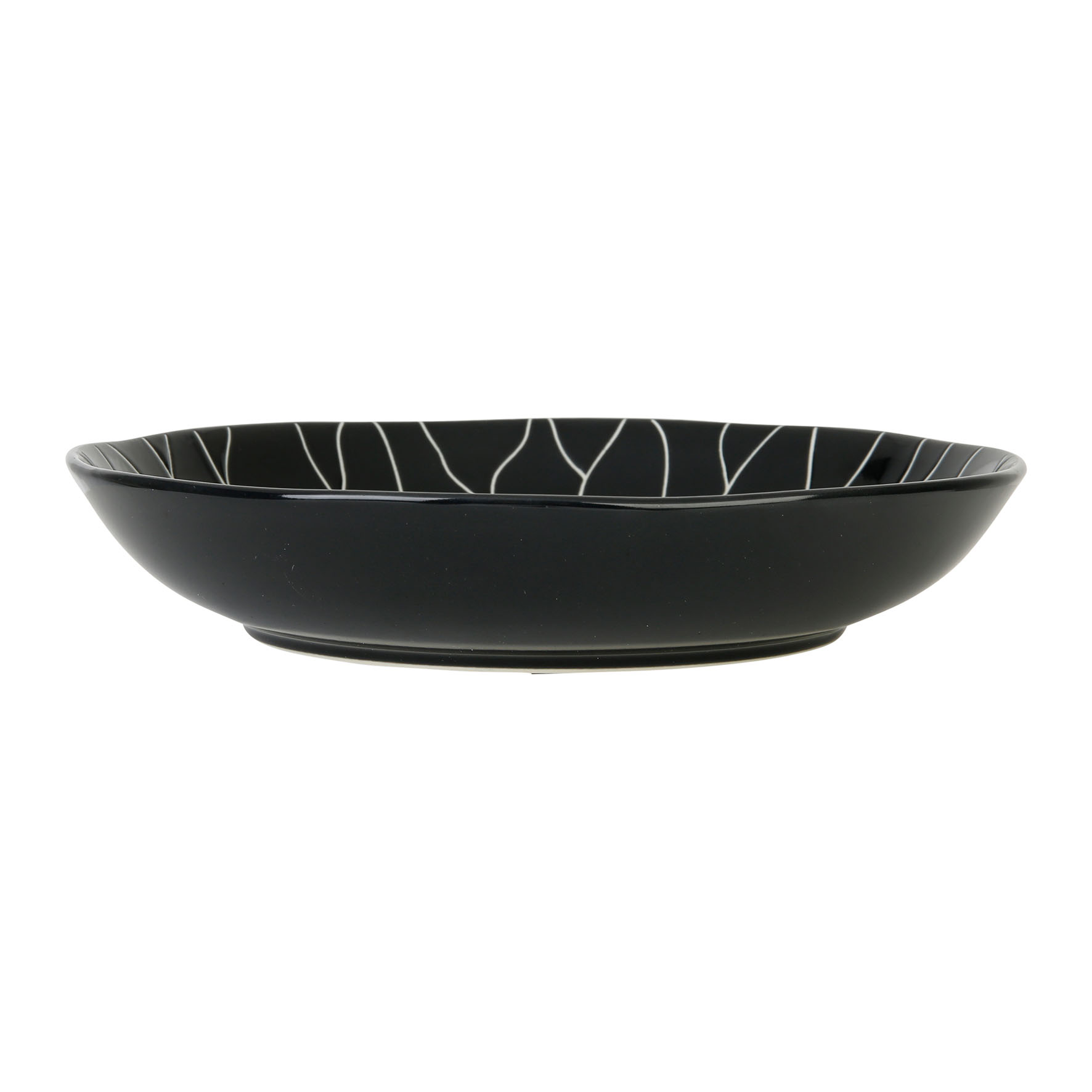 Picture of Assiette creuse Grès Gamme DAHLIA NOIR Ø 20 cm Coloris Noir Décor Lotus