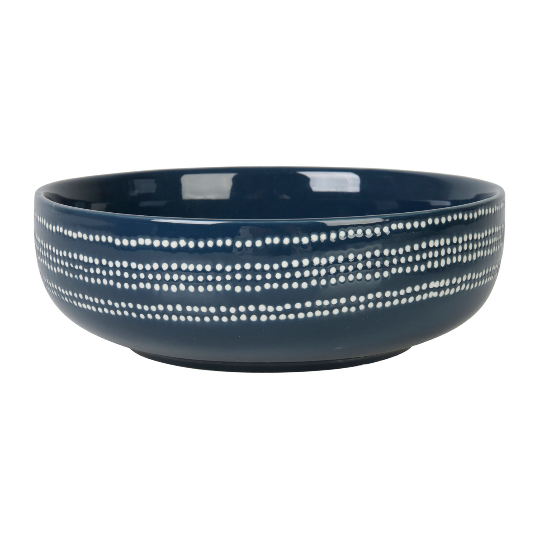 Picture of Assiette creuse Grès Gamme SUIVEZ L'ARTISTE Ø 18 cm Coloris Bleu Décor Pois