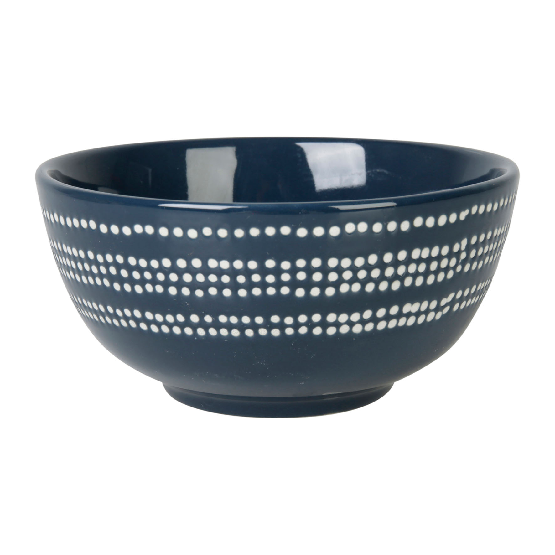 Picture of Coupelle 29 cl Grès Gamme SUIVEZ L'ARTISTE Ø 11 cm H 5.5 cm Coloris Bleu Décor Pois