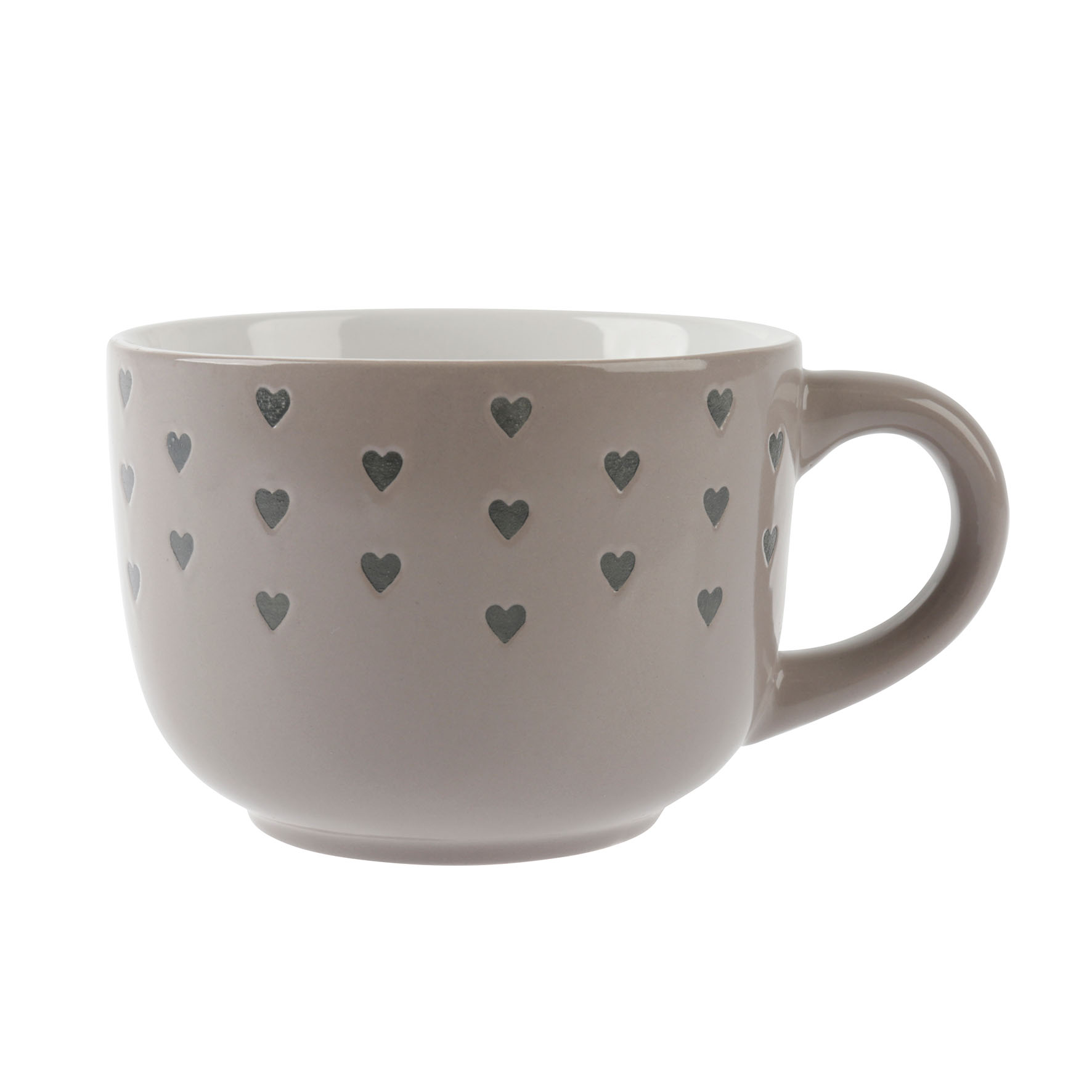 Picture of Bol Jumbo 44 cl Grès Gamme COEUR Ø 10.5 cm H 7.5 cm Coloris Beige Décor Cœurs