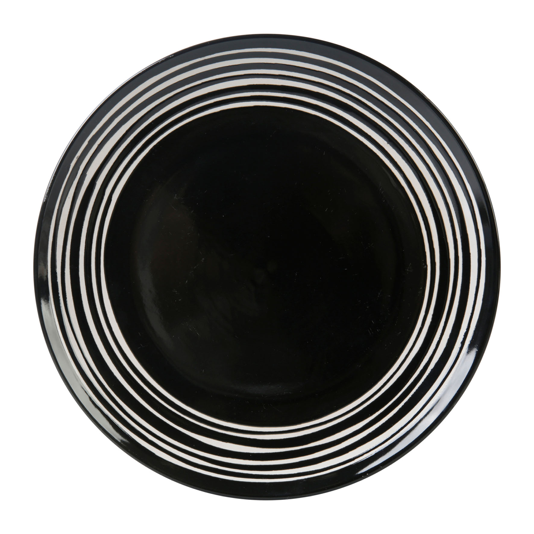 Picture of Assiette plate Grès Gamme LES BOBINES DE CALABRES Ø 26.5 cm Coloris Noir Décor Relief