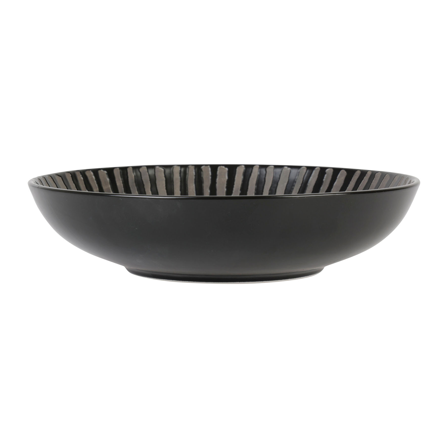 Picture of Assiette creuse New Bone Gamme IRIS Ø 20 cm Coloris Noir Décor Embossé